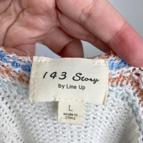 NWT 143 Story by Line Up Open Knit Striped Tank Sz. L - Picture 10 of 12
